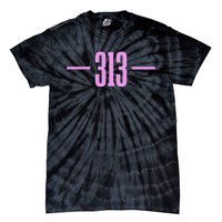 Detroit Michigan 313 Area Code Pride Retro Tie-Dye T-Shirt