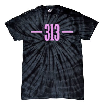 Detroit Michigan 313 Area Code Pride Retro Tie-Dye T-Shirt