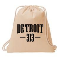 Detroit Michigan 313 Area Code Pride Retro Drawstring Bag