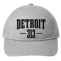 Detroit Michigan 313 Area Code Pride Retro 7-Panel Snapback Hat