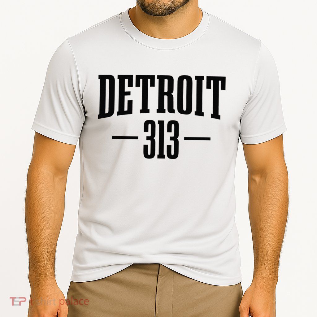 Detroit Michigan 313 Area Code Pride Retro Performance Shirt