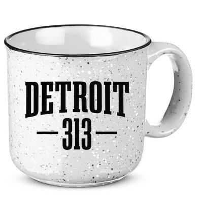 Detroit Michigan 313 Area Code Pride Retro 15oz Campfire Ceramic Mug