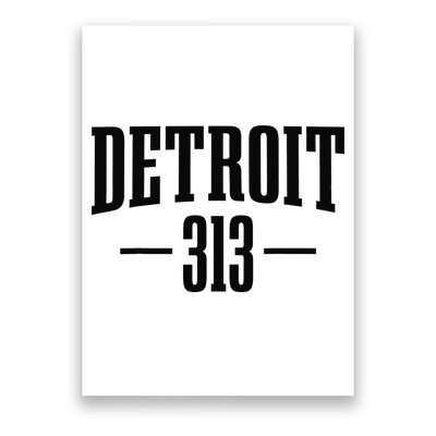 Detroit Michigan 313 Area Code Pride Retro Poster