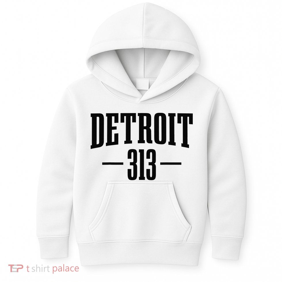 Detroit Michigan 313 Area Code Pride Retro Kids Hoodie