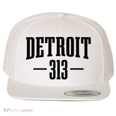 Detroit Michigan 313 Area Code Pride Retro Wool Snapback Cap