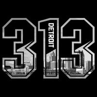 Detroit Michigan 313 Area Code Pride Skyline Sustainable Bucket Hat