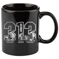 Detroit Michigan 313 Area Code Pride Skyline 11oz C Handle Ceramic Mug