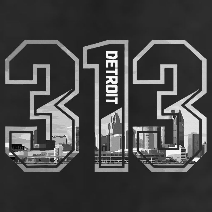 Detroit Michigan 313 Area Code Pride Skyline 25L Jumbo Tote