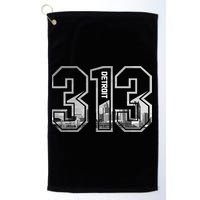 Detroit Michigan 313 Area Code Pride Skyline Golf Towel