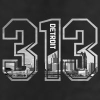 Detroit Michigan 313 Area Code Pride Skyline Golf Towel