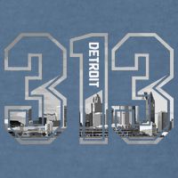 Detroit Michigan 313 Area Code Pride Skyline Garment-Dyed Sweatshirt