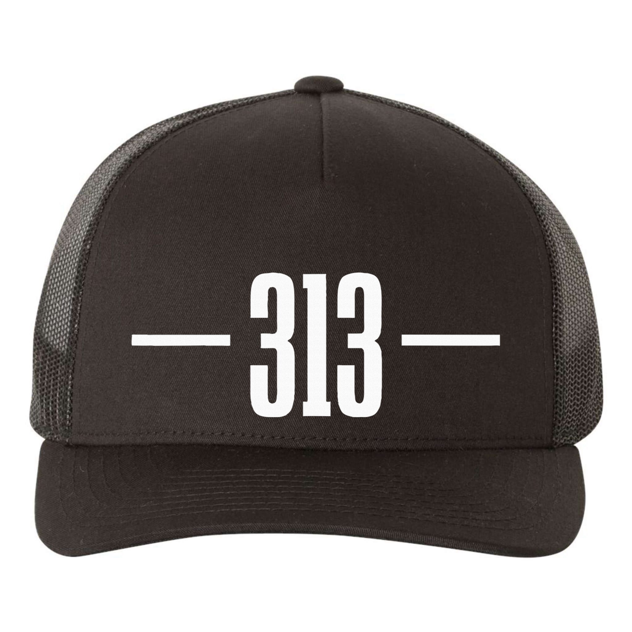 Detroit Michigan 313 Area Code Pride Retro Yupoong Adult 5-Panel Trucker Hat