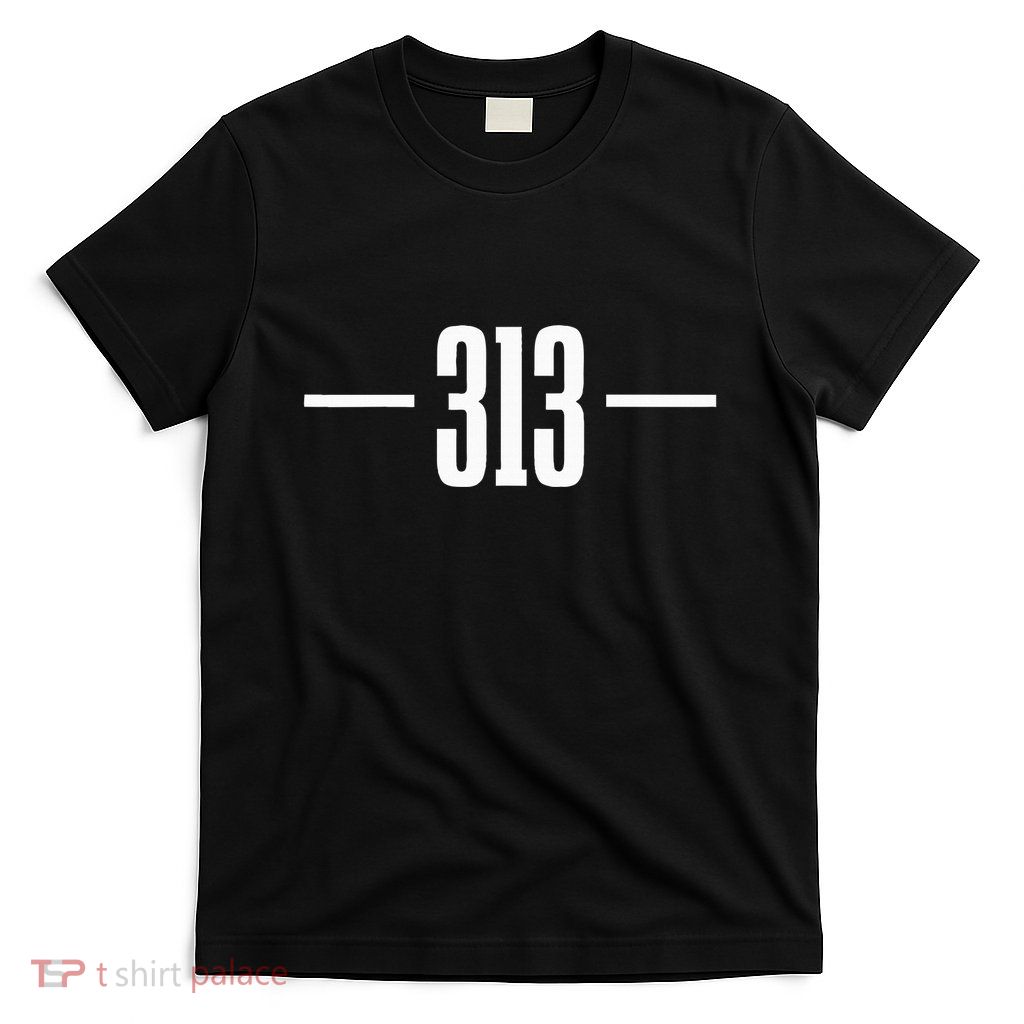 Detroit Michigan 313 Area Code Pride Retro T-Shirt