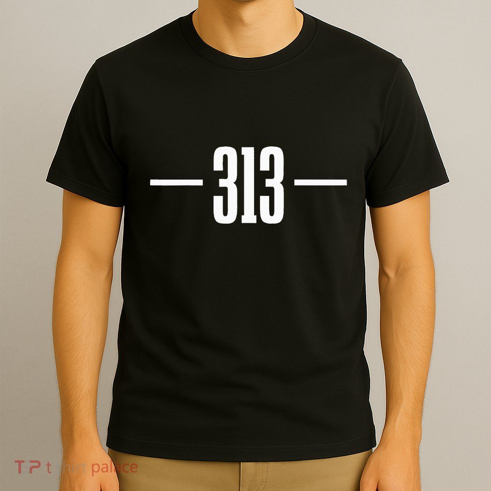 Detroit Michigan 313 Area Code Pride Retro T-Shirt