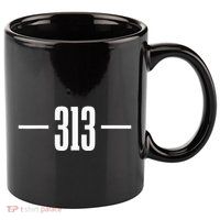 Detroit Michigan 313 Area Code Pride Retro 11oz C Handle Ceramic Mug