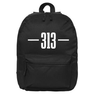 Detroit Michigan 313 Area Code Pride Retro 16 in Basic Backpack