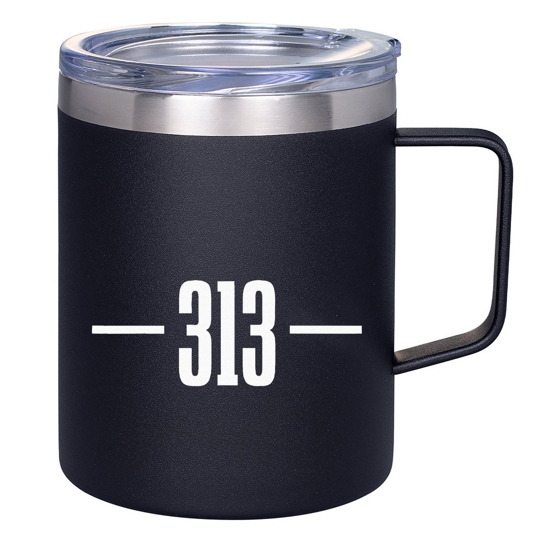 Detroit Michigan 313 Area Code Pride Retro 12oz Stainless Steel Coffee Mug