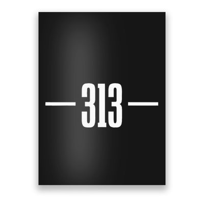Detroit Michigan 313 Area Code Pride Retro Poster