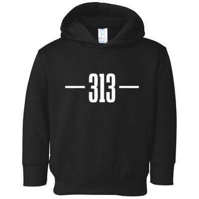 Detroit Michigan 313 Area Code Pride Retro Toddler Hoodie