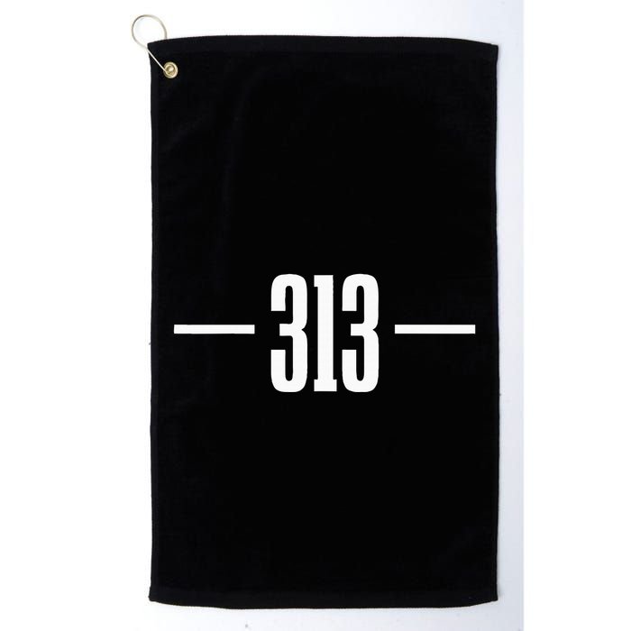 Detroit Michigan 313 Area Code Pride Retro Golf Towel