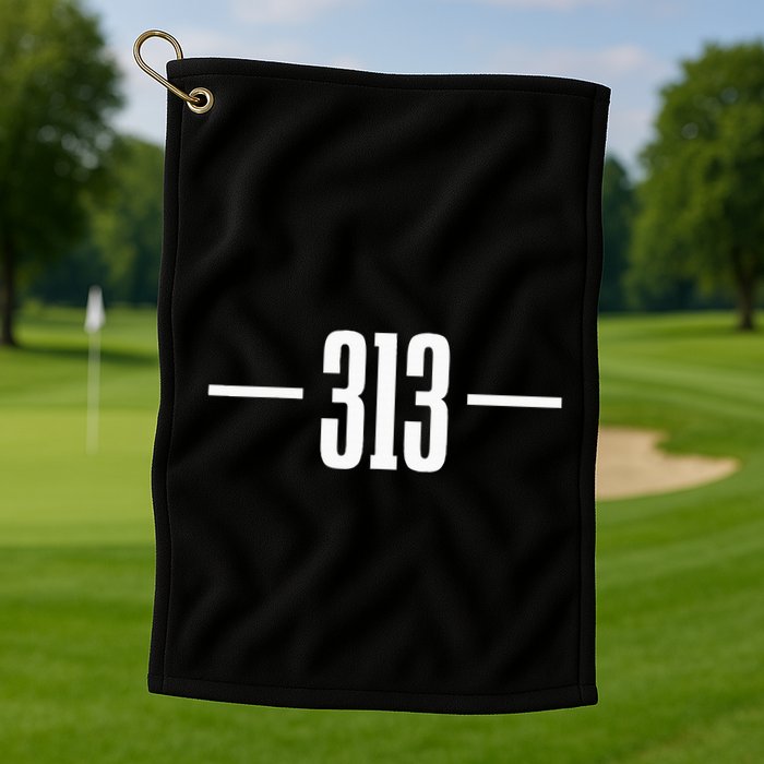 Detroit Michigan 313 Area Code Pride Retro Golf Towel