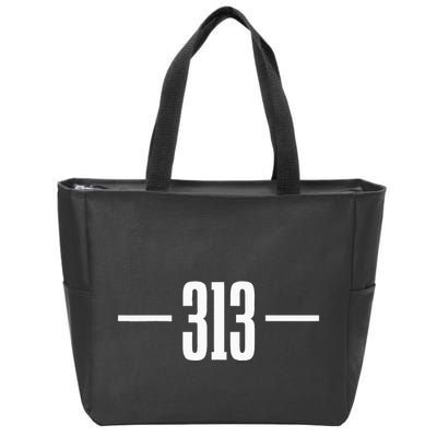Detroit Michigan 313 Area Code Pride Retro Zip Tote Bag