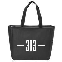 Detroit Michigan 313 Area Code Pride Retro Zip Tote Bag