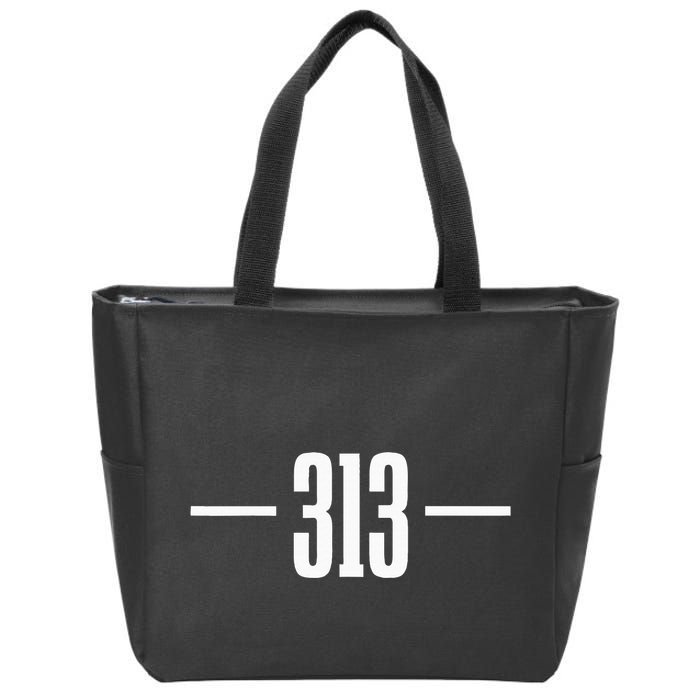 Detroit Michigan 313 Area Code Pride Retro Zip Tote Bag