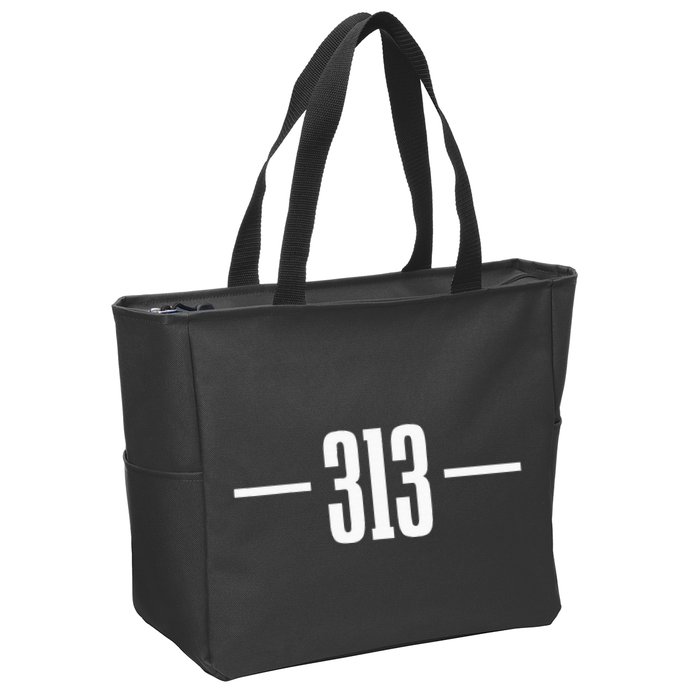 Detroit Michigan 313 Area Code Pride Retro Zip Tote Bag