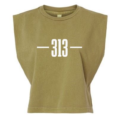Detroit Michigan 313 Area Code Pride Retro Garment-Dyed Women's Muscle Tee