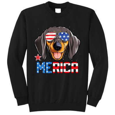 Dachshund Merica 4th Of July Usa American Flag Sweatshirt