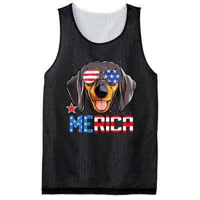 Dachshund Merica 4th Of July Usa American Flag Mesh Reversible Basketball Jersey Tank