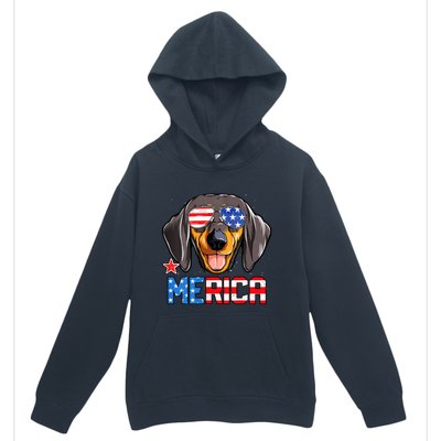 Dachshund Merica 4th Of July Usa American Flag Urban Pullover Hoodie