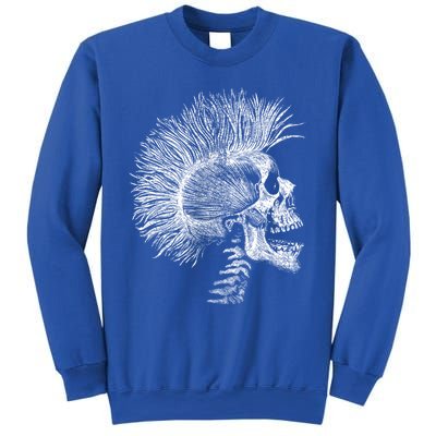 Distressed Metal 80S Rocker Skeleton Screaming Gift Sweatshirt