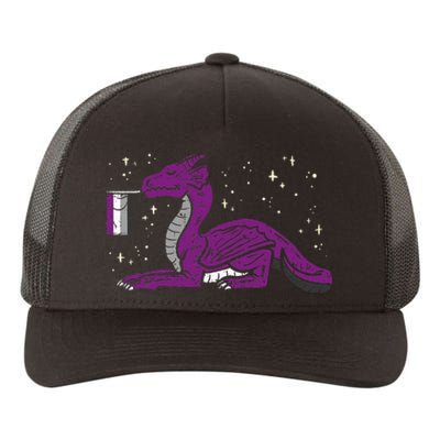 Dragon Mythical Animal Lgbtq Asexual Flag Ace Pride Ally Yupoong Adult 5-Panel Trucker Hat