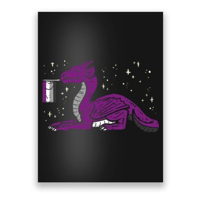 Dragon Mythical Animal Lgbtq Asexual Flag Ace Pride Ally Poster