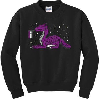 Dragon Mythical Animal Lgbtq Asexual Flag Ace Pride Ally Kids Sweatshirt