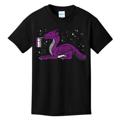 Dragon Mythical Animal Lgbtq Asexual Flag Ace Pride Ally Kids T-Shirt