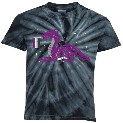 Dragon Mythical Animal Lgbtq Asexual Flag Ace Pride Ally Kids Tie-Dye T-Shirt