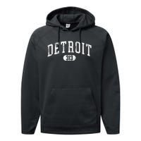 Detroit Michigan Area Code 313 Souvenir Performance Fleece Hoodie