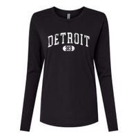 Detroit Michigan Area Code 313 Souvenir Womens Cotton Relaxed Long Sleeve T-Shirt