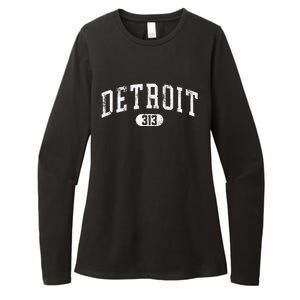 Detroit Michigan Area Code 313 Souvenir Womens CVC Long Sleeve Shirt