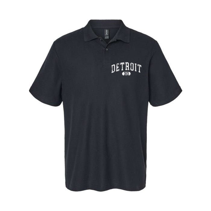 Detroit Michigan Area Code 313 Souvenir Softstyle Adult Sport Polo