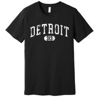 Detroit Michigan Area Code 313 Souvenir Premium T-Shirt