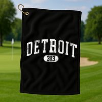 Detroit Michigan Area Code 313 Souvenir Golf Towel