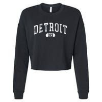 Detroit Michigan Area Code 313 Souvenir Cropped Pullover Crew