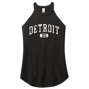 Detroit Michigan Area Code 313 Souvenir Women's Perfect Tri Rocker Tank