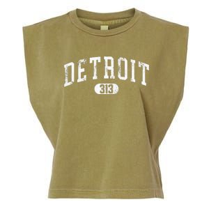 Detroit Michigan Area Code 313 Souvenir Garment-Dyed Women's Muscle Tee