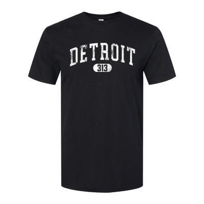 Detroit Michigan Area Code 313 Souvenir Softstyle® CVC T-Shirt