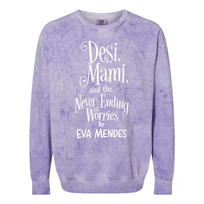 Desi Mami And The Never Ending Worries By Eva Mendes Colorblast Crewneck Sweatshirt